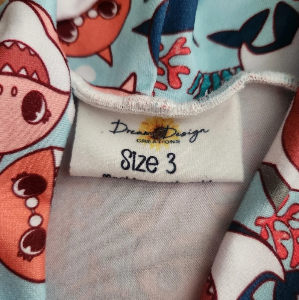 Kids Baby Shark Cardigan Shrug Long Sleeve Top Size 3